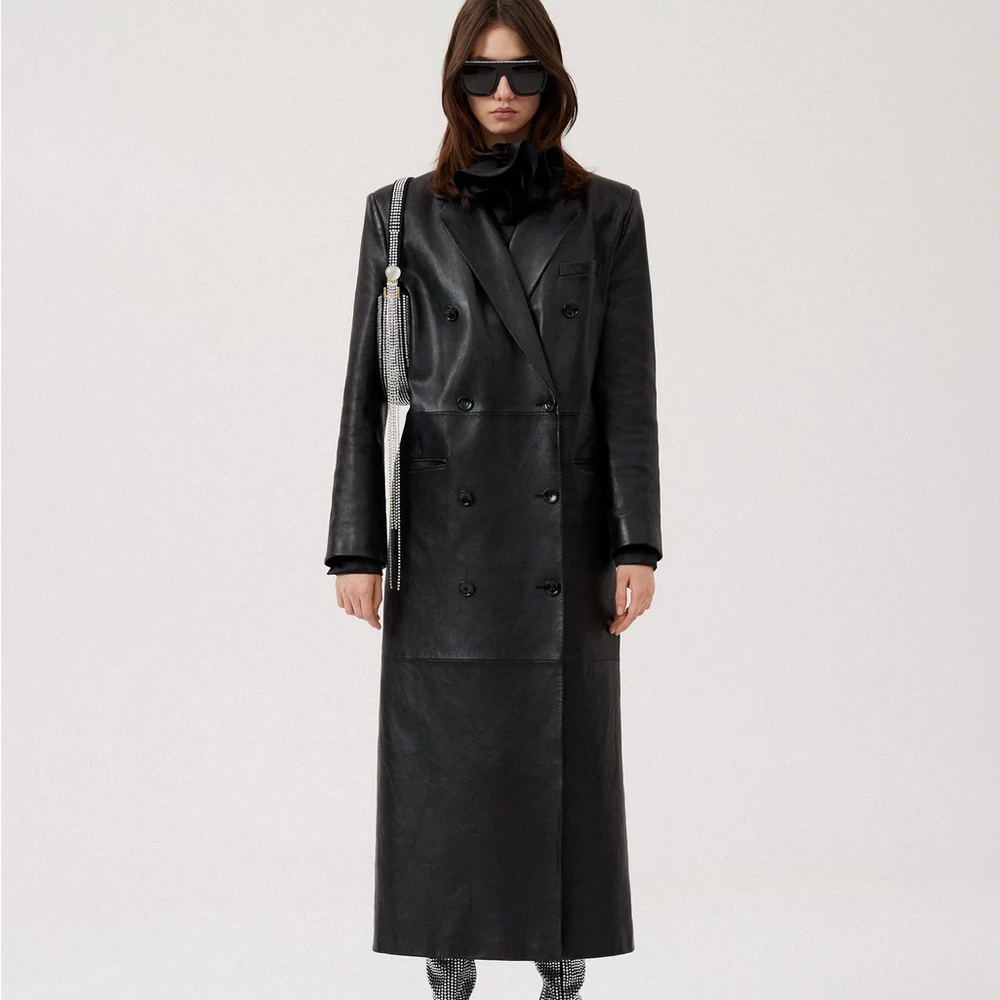 Magda Butrym Leather Trench Coat XS